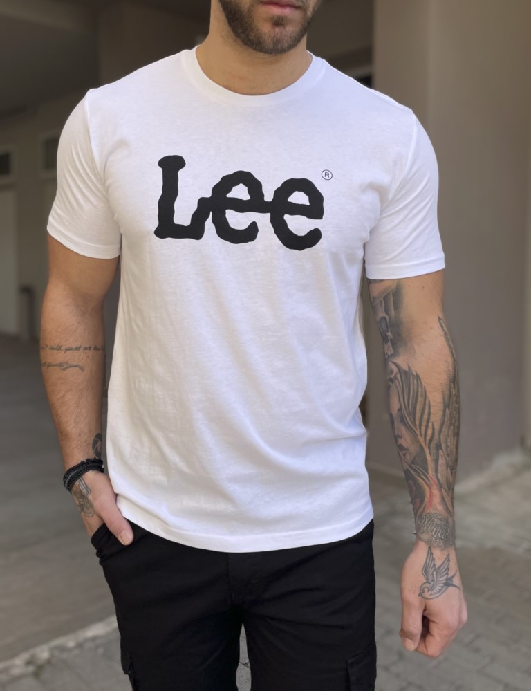 Lee Lee Wobbly Logo Tee ανδρικό μπλουζάκι λευκό L65QAI12